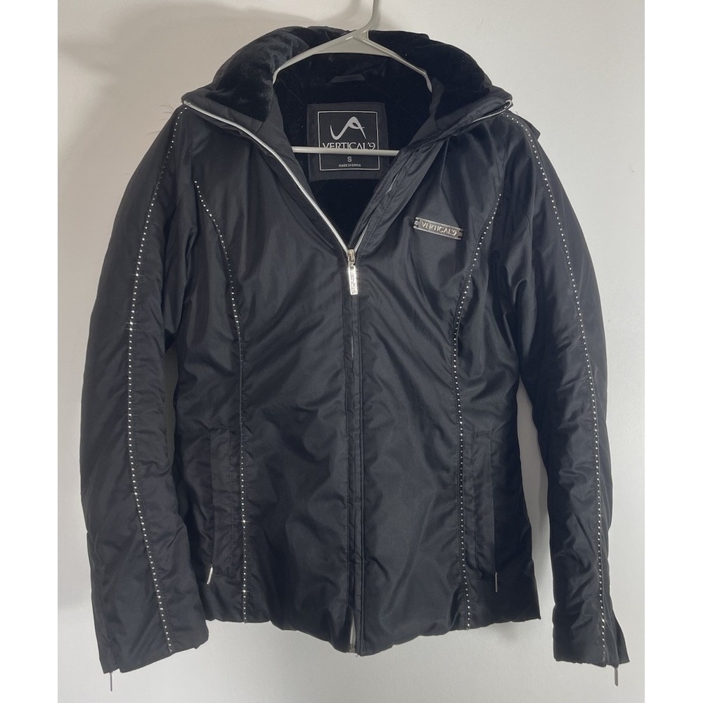 Vertical'9 Snow Jacket Women's Size Small Rhinestones Removable Fur Hood